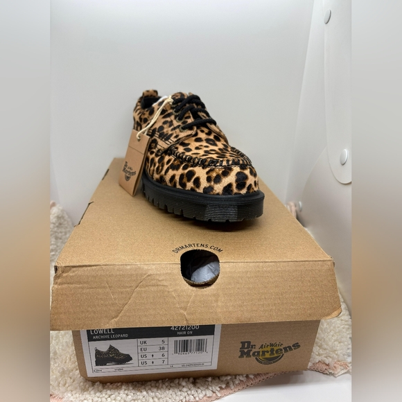 Dr. Martens Lowell Leopard Print Moc Toe Shoes/ Size US 6M-7W/ NWB/ MSRP 130 - Picture 4 of 9